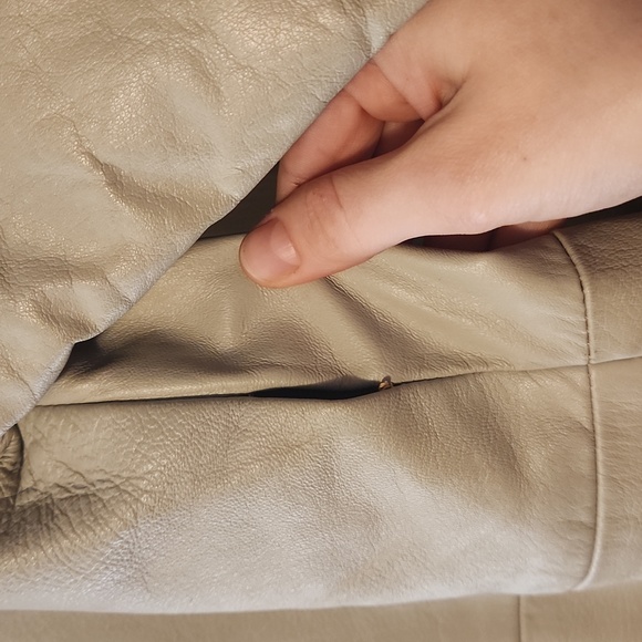 Vintage Leather Fur Trim Coat - Picture 5 of 11